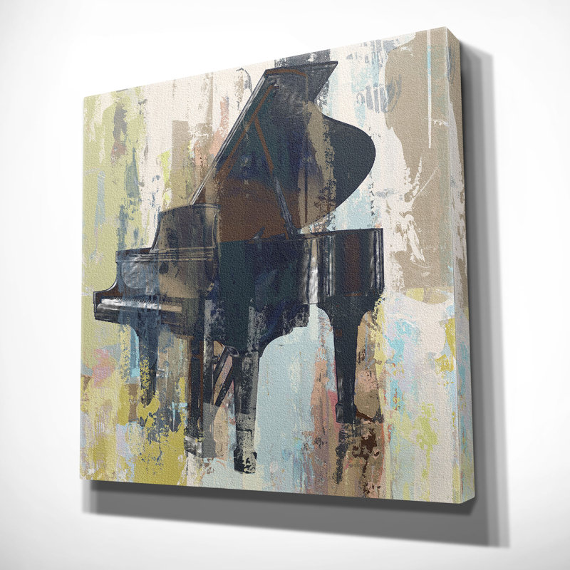 « rouge-gorge de piano »-impression de peinture, H 24 po x l 24 po x p 1,5 po, Toile tendue