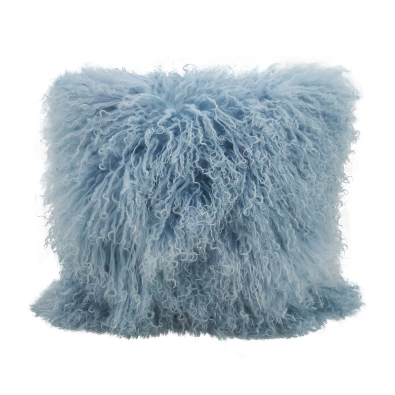 Iyana Lamb Wool Square Cover & Insert, Ice Blue, Square 20"