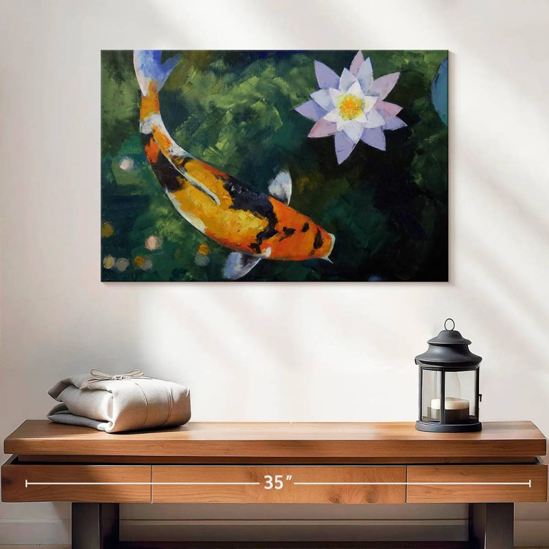 Brama Showa Koi et nénuphar, H 16 po x l 24 po