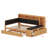 Versatile Sleeper Bench Featuring Upholstered Headboard, Open Shelving, Trundle Bed, and Power Hub-1521326378