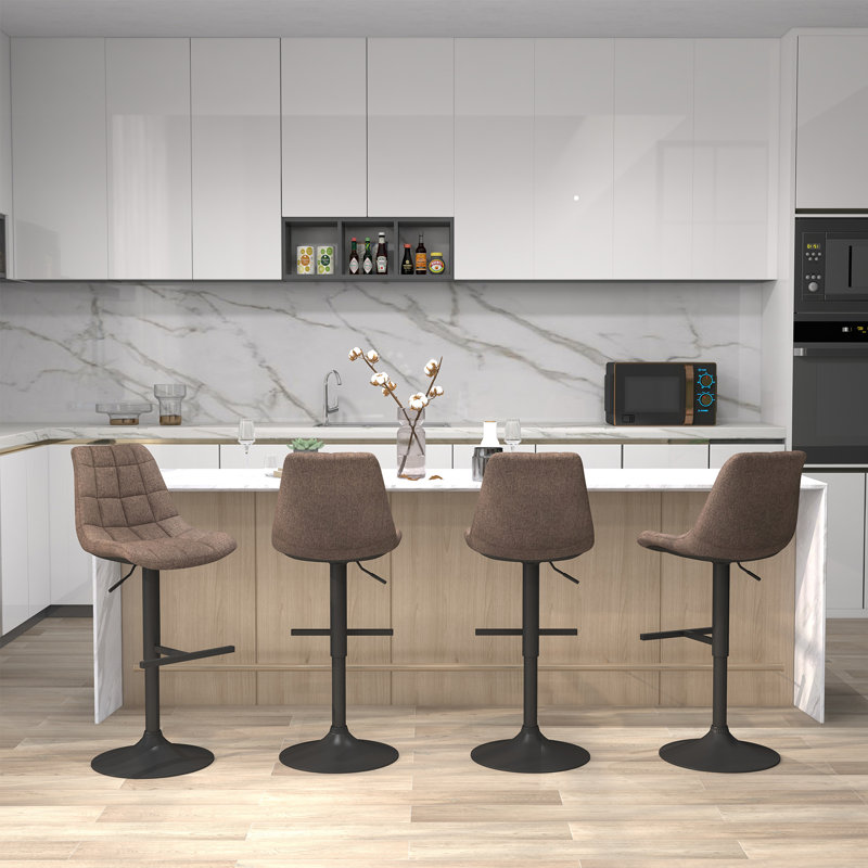Hillingdon Swivel Upholstered Adjustable Height Bar Stool