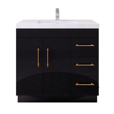 Eliza 35.43'' Single Bathroom Vanity with Acrylic Top