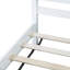 Lit simple en bois d'hévéa avec finition blanche, tête de lit et rangement - optimisé pour les petits espaces de vie, assemblage simple en blanc, construction, rangement spacieux, construction stable-749490273