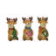 Ensemble de 3 statues de rennes de Noël mignonnes, figurine en résine pour décoration de fête de Noël