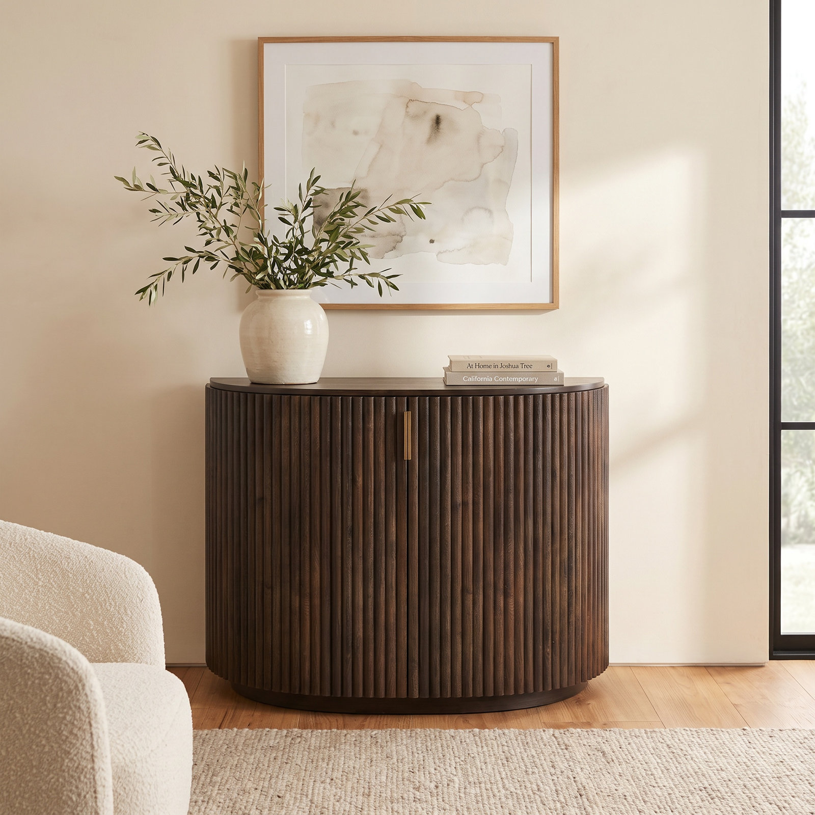 Chessa Solid Wood Accent Cabinet, Dark Brown