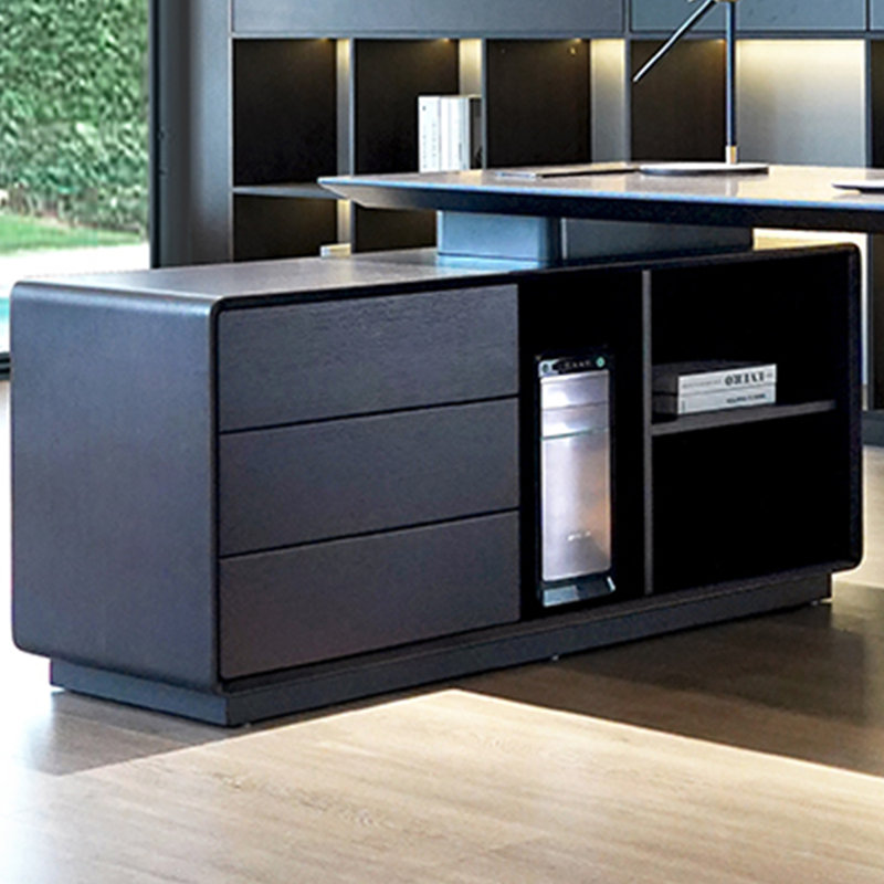 Storage desk, office writing desk, corner desk, 29.92" H x 55.12" W x 27.56" D, Tan