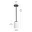 Luminaire suspendu cylindrique à 1 lumière Sarsfield-1075887397