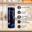 20 oz Gobelet en acier inoxydable à double paroi isolé sous vide avec couvercle et paille, galaxie néon