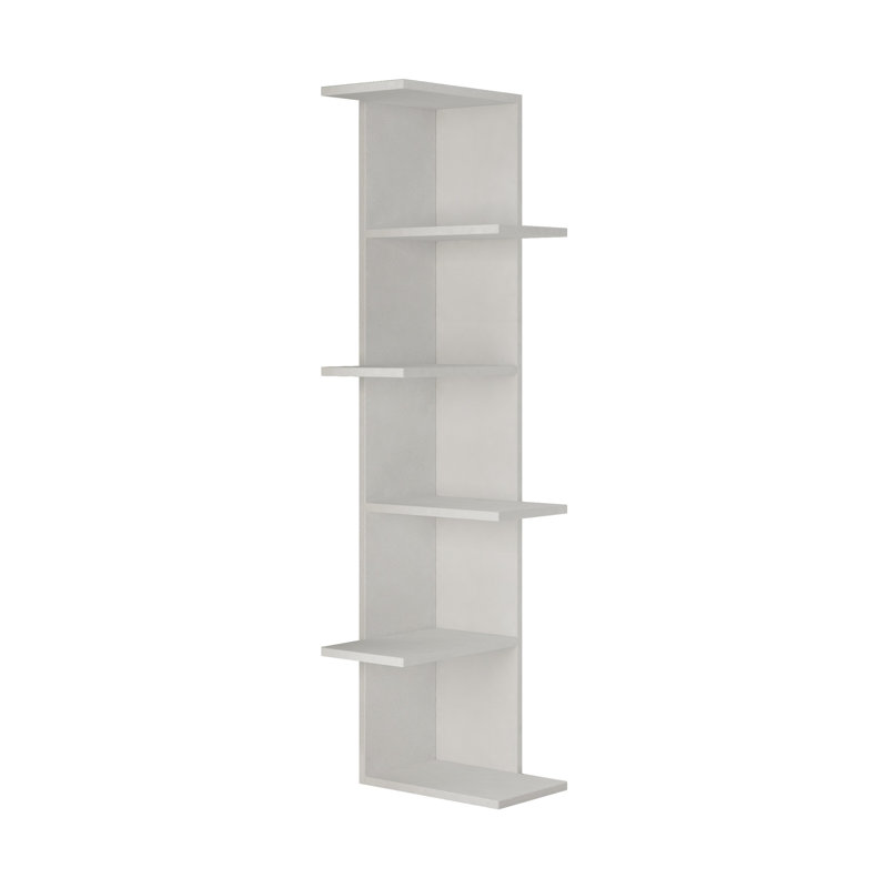 Saso Corner Bookcase 5-Tier Storage Unit, White