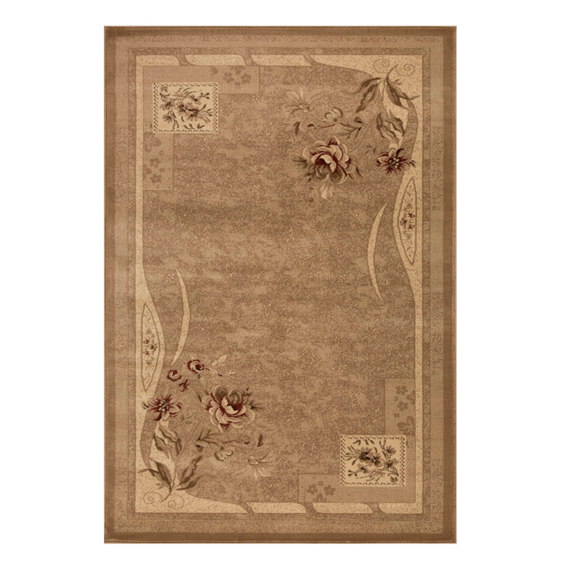 Alishea Modern 100% Polypropylene Floral block power-loomed Indoor Area Rug, Rectangle 8' x 10'