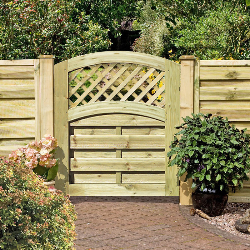 98.5" H x 90'' W Brown Wood Gate