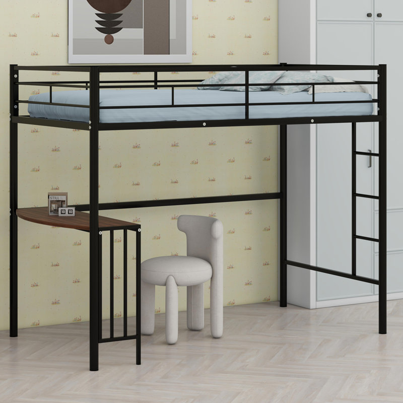 Ebern Designs Metal Loft Bed With Desk - Wayfair Canada