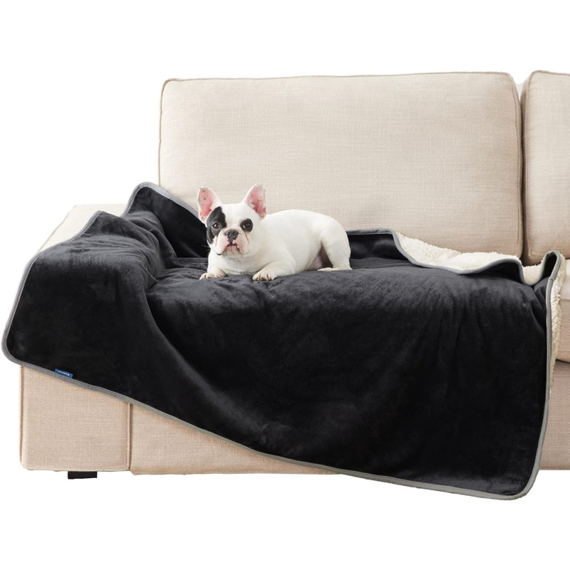 Couverture en flanelle pour animaux, 40 po x 50 po, Noir
