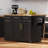 59.3" Kitchen Island with Storage 2 Pull Out Cabinet Organizers & Rubber Wood Drop Leaf, Rolling Kitchen Island with Trash Can Storage, Power Outlet, Spice & Towel Rack for Kitchen, Dining-115499591