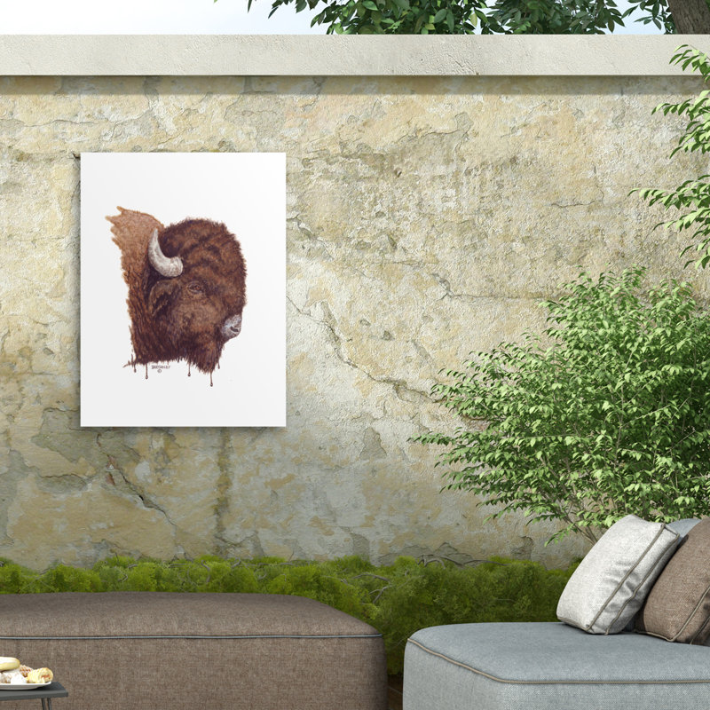 Toile d'extérieur Dave Bartholet Buffler Bison, H 18 po x l 24 po