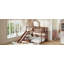 Lit superposé simple au-dessus de double PlayNook avec clôture en filet et espace de rangement PlayNook-132460906