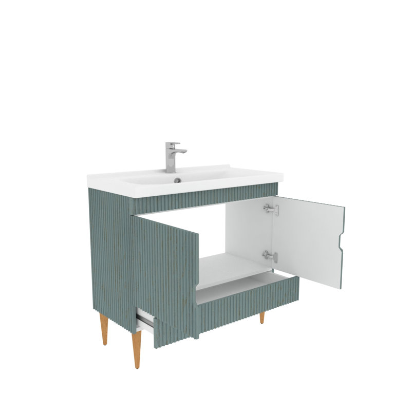 Sahra Bathroom Vanity, Sea Green, 100cm