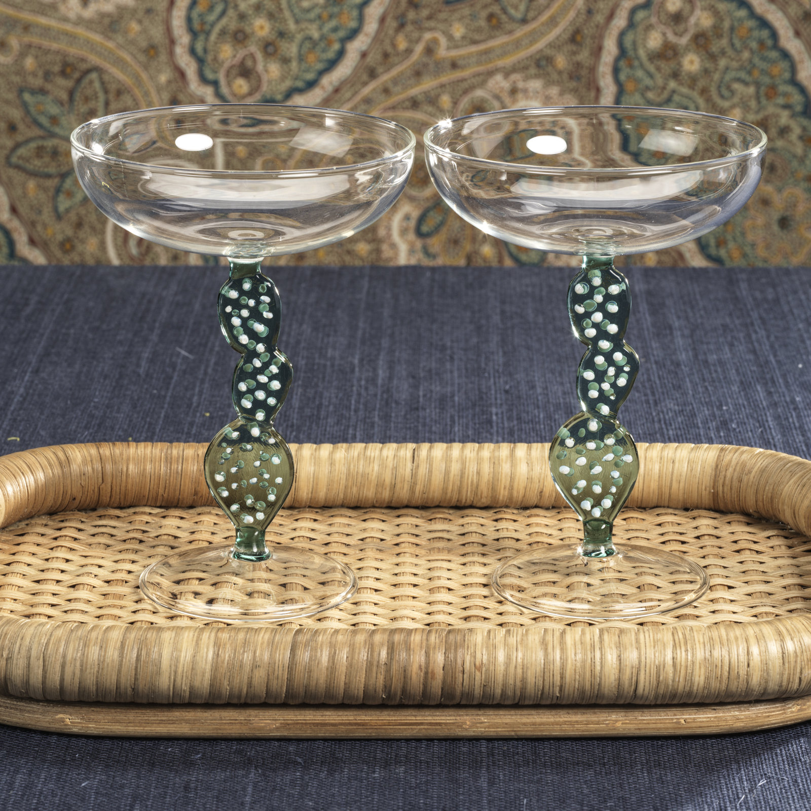 Tequila Martini Glass, Teal Green