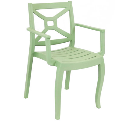Aonghus Outdoor Plastic Stacking Dining Armchairs