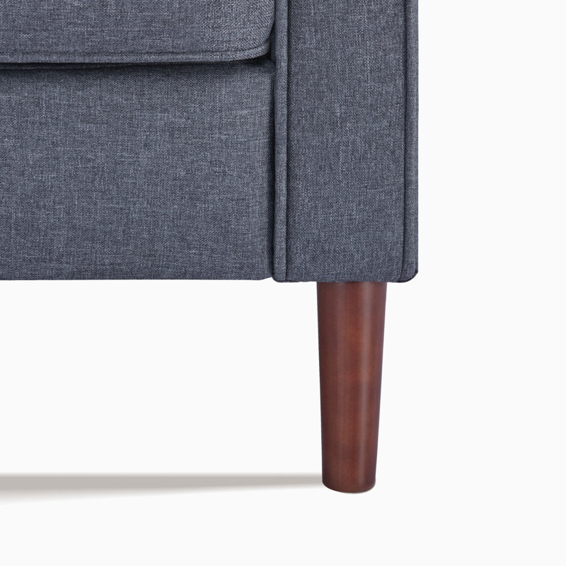Canapé à accoudoirs carrés de 81 po keven Conforme CAL117, Polyester gris