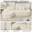 Couches désossées de 110,2 po x 62 po pour le salon, canapé modulaire incurvé avec 5 coussins, canapé en forme de L avec siège profond, mousse à mémoire de forme haute densité, sans assemblage requis, (ivoire)-1283604864