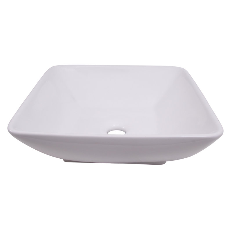 Barclay Carlos 16.37'' White Vitreous China Rectangular Bathroom Sink