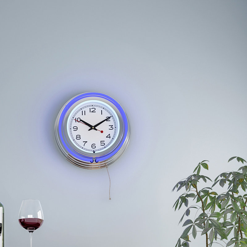 Horloge murale 14 po Atalee, Bleu