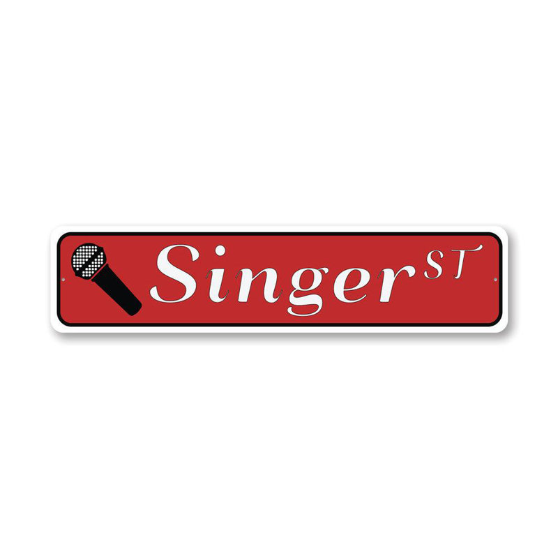 Plaque en aluminium Singer Street, H 4 po x l 18 po x P 0,04 po