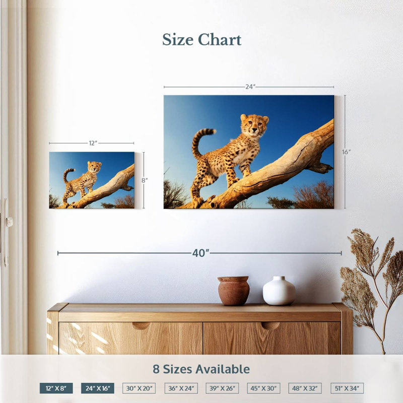 Brampt Cheetah Cub, 16" H x 24" W