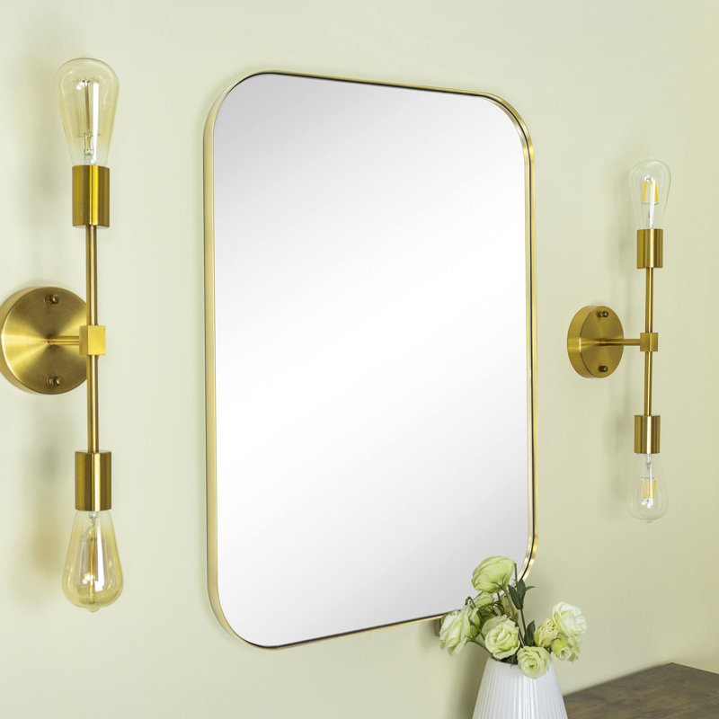 Miroir mural Josilyn, Or brossé, 30 po x 22 po