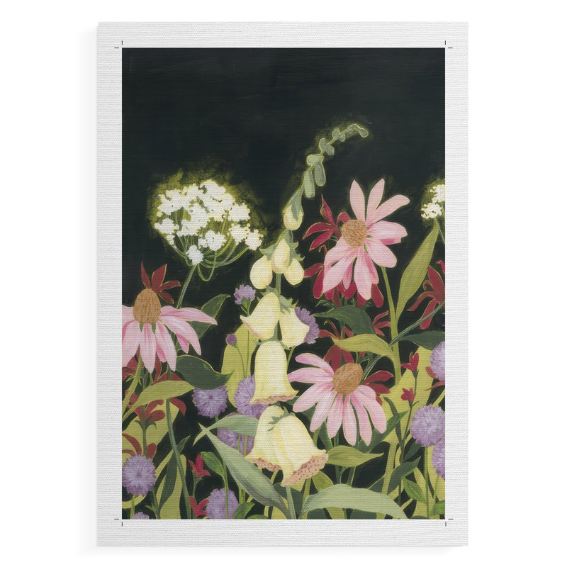 Moonlit Wildflowers I - Impression sur toile seulement - NON-CADRE, H 18 po x l 12 po