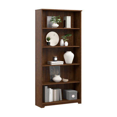 Tall 5 Shelf Bookcase in Modern Walnut