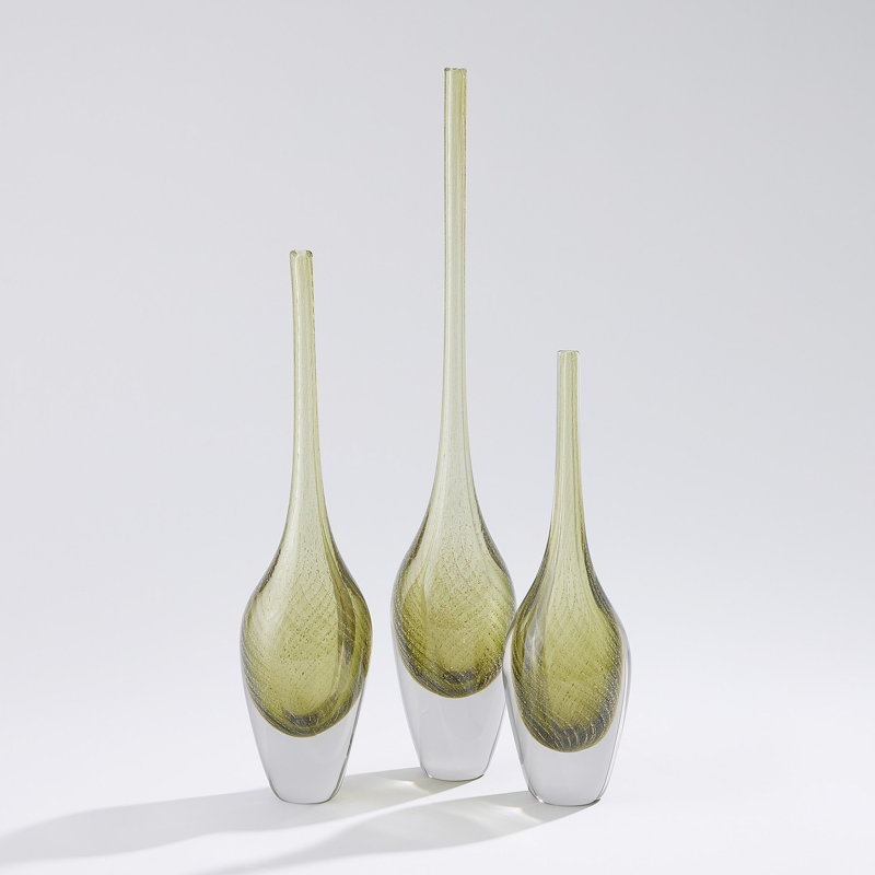 Flecked Spire Bottle-Olive-Sm, 19.75" H x 4.75" W x 4.75" D