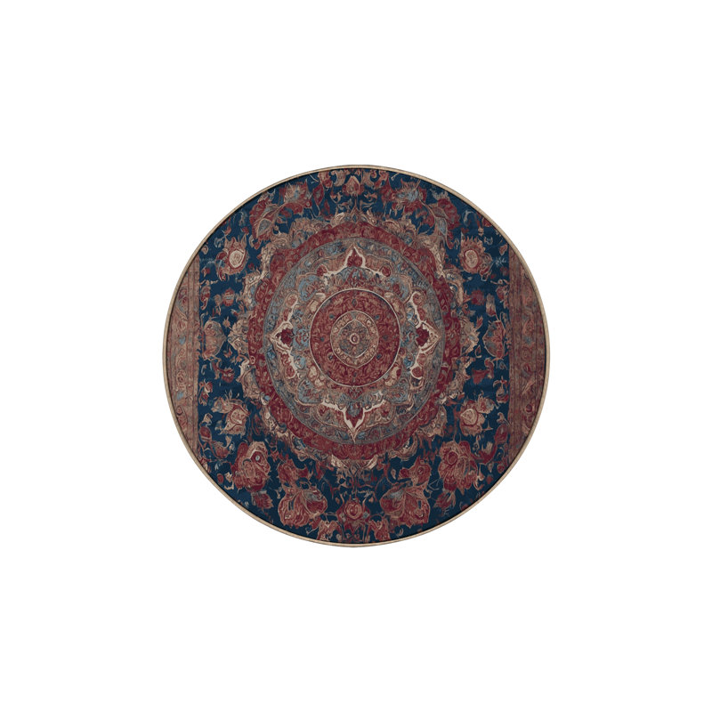 Tapis brun lavable à la machine, Rond 4 pi