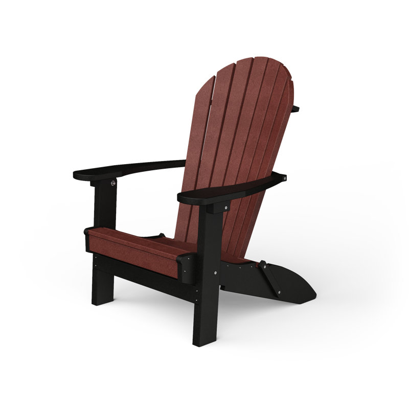 Wisby Foldable Outdoor Adirondack Chair, Cherry Wood/Black