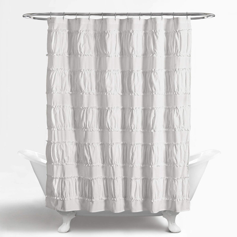 Rideau de douche uni Nova Ruffle, Blanc