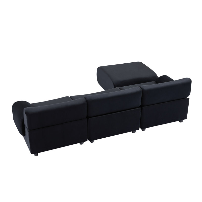 Maroof Upholstered Sectional, Maroof Orange Fabric