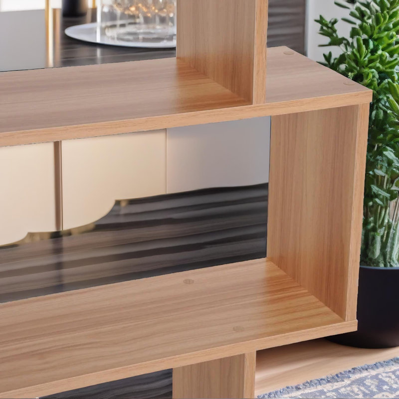 Onasander Bookcase 6 Tier Display Stand Room Bookshelf Storage Drawers Divider