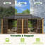 Gazebo de solarium 12 x 20 pi (3,66 x 6,10 m) en bois imitation tous temps – Entièrement fermé, toit double en acier galvanisé, portes coulissantes et moustiquaires, structure en aluminium antirouille – Idéal pour patio, cour arrière, terrasse et spa