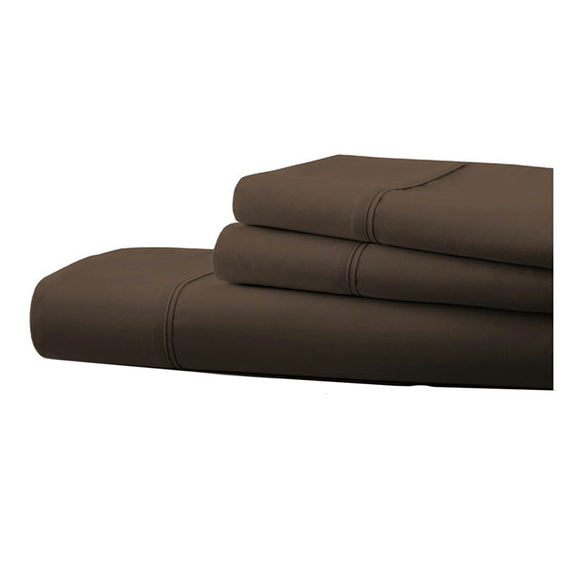 Ensemble de draps en micro-fibre, Chocolat, Ensemble de draps pour taille de lit simple avec u