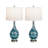 Aitkin 28" Blue Table Lamp Set with USB