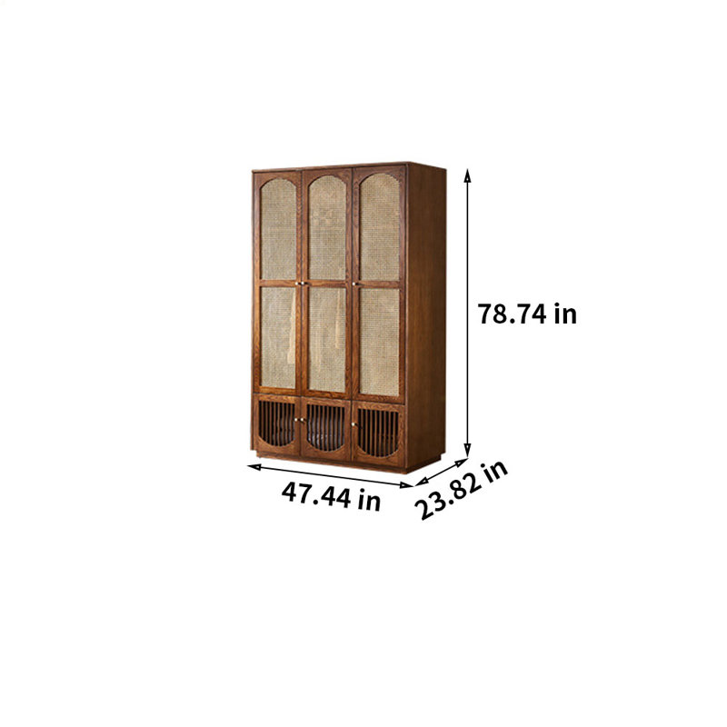 Armoire-penderie en rotin à grande capacité, H 78,74 po x l 47,44 po x P 23,82 po