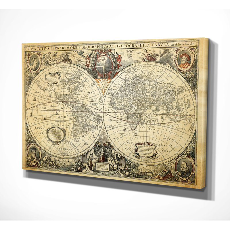 «Parchment Treasue Map», impression, H 12 po x l 18 po x P 1,5 po, Toile tendue