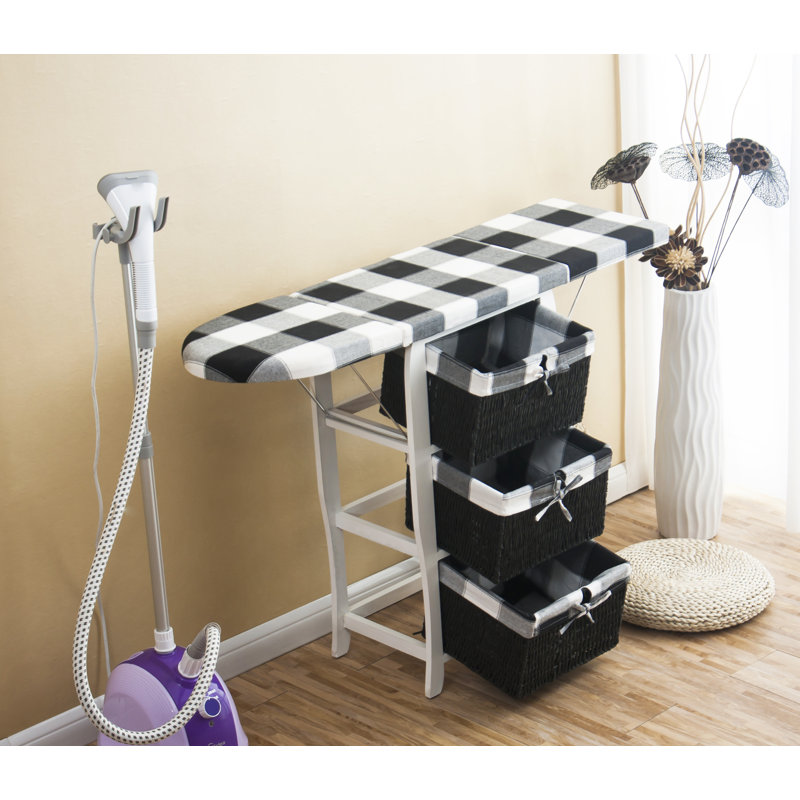 Wood Freestanding Ironing Board, Black/White