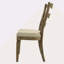 Chaise d'appoint beige et chêne vieilli avec dossier échelle (ensemble de 2)