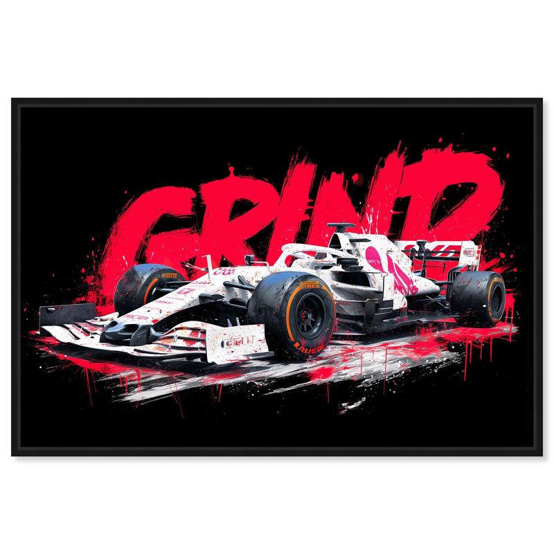 «Grind Speed Car Red», reproduction d'art sur toile par Art Remedy, cadre noir, 45 x 30, H 31 po x l 46 po, Cadre noir