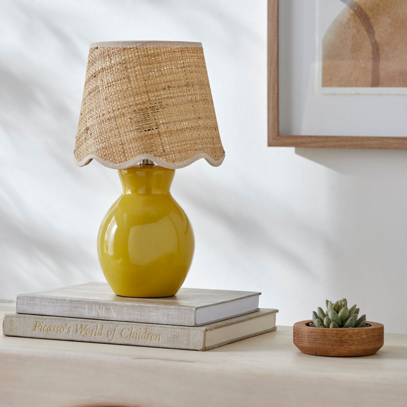 Lampe Momsen, H 15 po x l 8 po x P 8 po, Jaune, Naturel