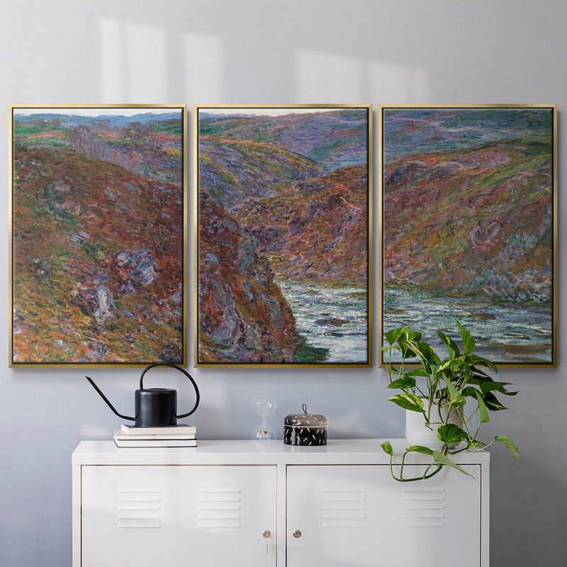 " Monet " 3 - Pieces, 36" H x 75" W x 2" D, Gold