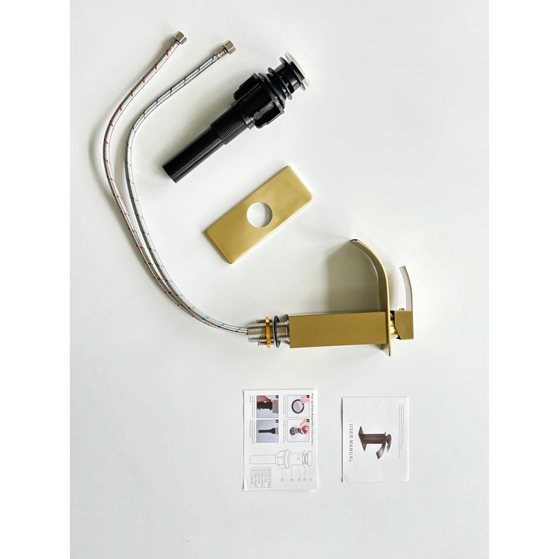 Single Handle Bathroom Faucet Lavatory Faucet Stainless Steel Single Hole-TP, Brushed Gold, Brushed Gold