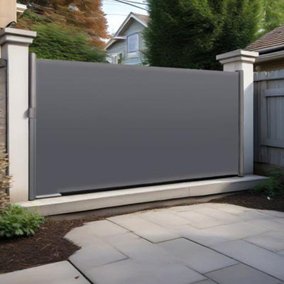 118.1" X 70.9"Retractable Side Screen Awning, UV Resistant, Waterproof, Patio Privacy Screen